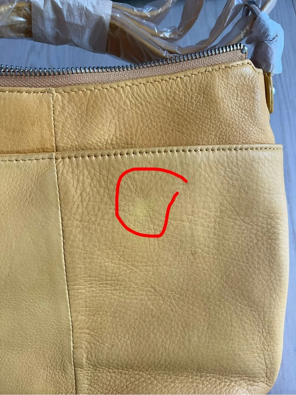 Mustard Yellow Leather Shoulder Bag